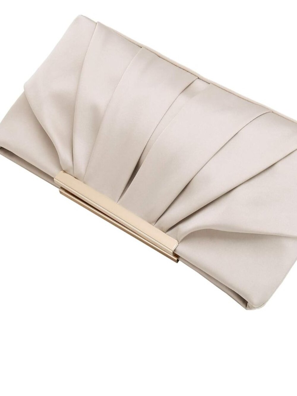 Clutch Evening Bag Elegant Pleated Satin Formal Handbag Simple Classy Purse for - Picture 4 of 7